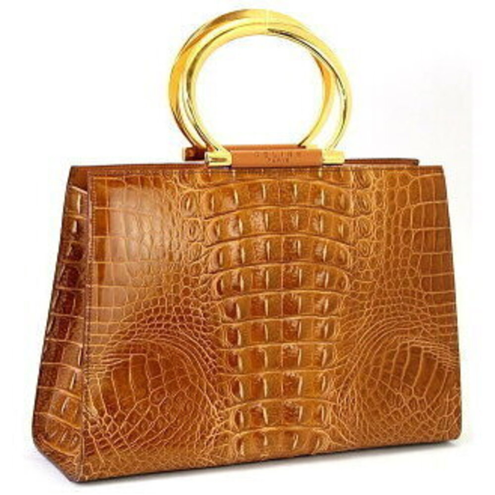 Celine Crocodile Handbag Handles Camel - Picture 2 of 6